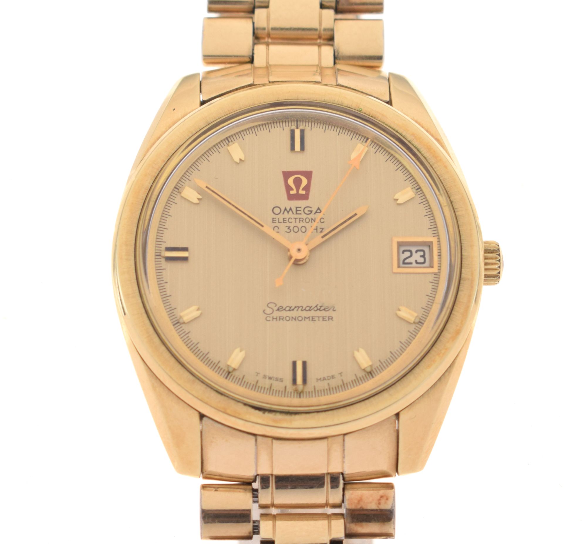 Lot 213 - Omega - Gentleman's gold on steel Seamaster