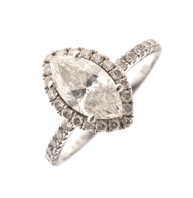 Lot 105 - Diamond cluster dress ring