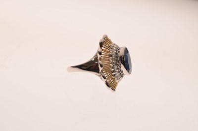 Lot 15 - Sapphire and diamond cluster dress ring