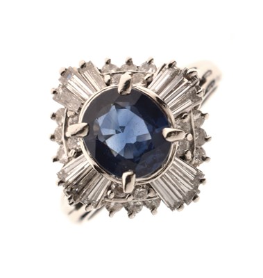 Lot 125 - Sapphire and diamond ballerina cluster ring