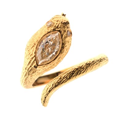 Lot 102 - Diamond set serpent ring