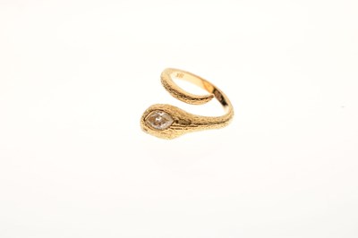 Lot 102 - Diamond set serpent ring