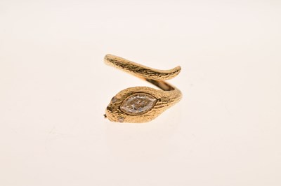Lot 102 - Diamond set serpent ring