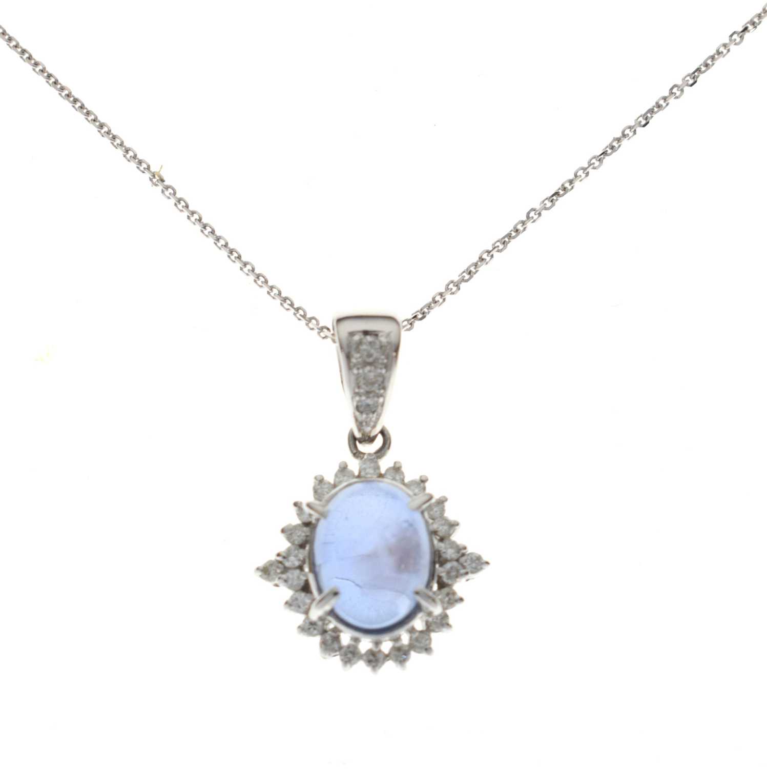 Lot 151 - Star sapphire and diamond pendant