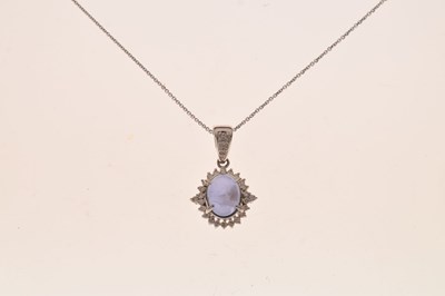 Lot 151 - Star sapphire and diamond pendant