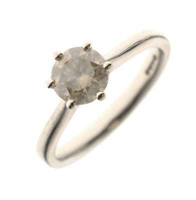 Lot 3 - Diamond single stone platinum ring