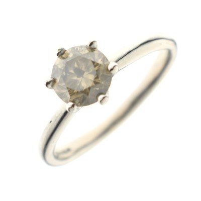 Lot 6 - Diamond single stone platinum ring
