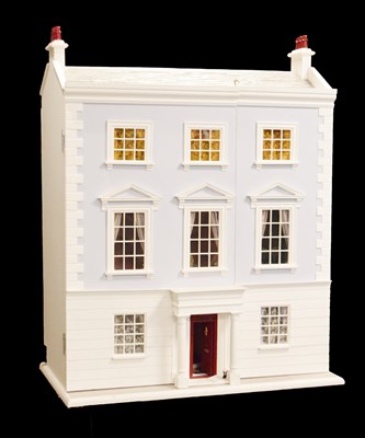 Lot 438 - Large kit built Georgian-style dolls house/mansion