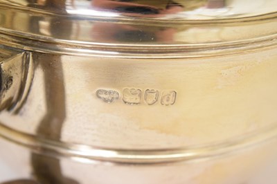 Lot 272 - Late Victorian three-piece silver set comprising sugar bowl, teapot, and coffee pot