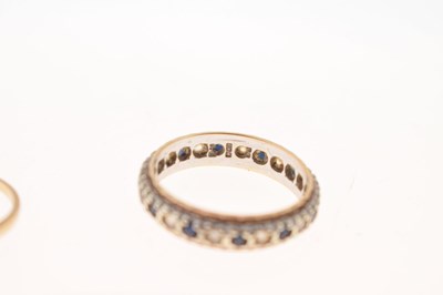 Lot 65 - 9ct gold sapphire and cubic zirconia cluster ring