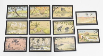 Lot 716 - Group of eleven early 20th century watercolour studies of Ceylon