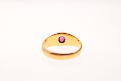 Lot 36 - Single stone ring set faceted oval ruby