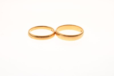 Lot 71 - Two 22ct gold wedding bands