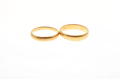 Lot 71 - Two 22ct gold wedding bands