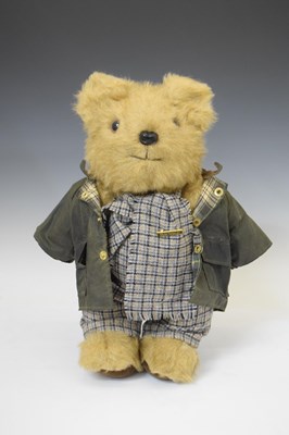 Lot 434 - Wellwood Weavers & Crafts golden mohair 'Barbour' teddy bear