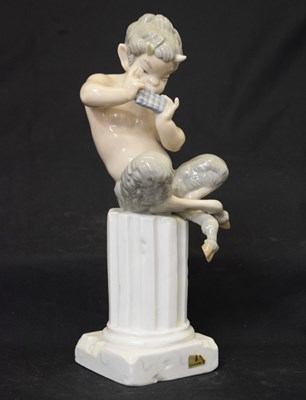 Lot 568 - Lladro - Porcelain figure of Satyr/fawn