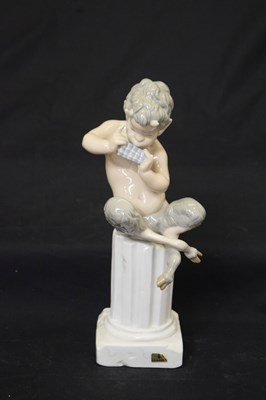 Lot 568 - Lladro - Porcelain figure of Satyr/fawn