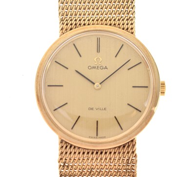 Lot 212 - Omega - Gentleman's 9ct gold De Ville bracelet watch