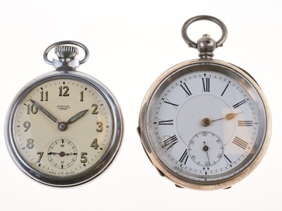 Lot 232 - Silver cased keywind pocket watch