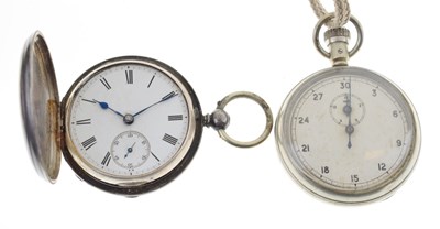 Lot 228 - Late Victorian silver full hunter-cased pocket watch