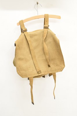 Lot 460 - Second World War leather army jerkin and canvas rucksack