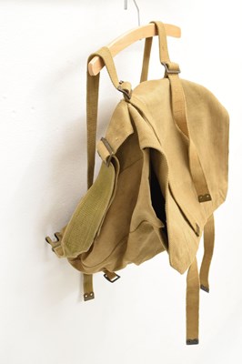 Lot 460 - Second World War leather army jerkin and canvas rucksack
