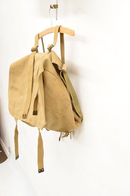 Lot 460 - Second World War leather army jerkin and canvas rucksack