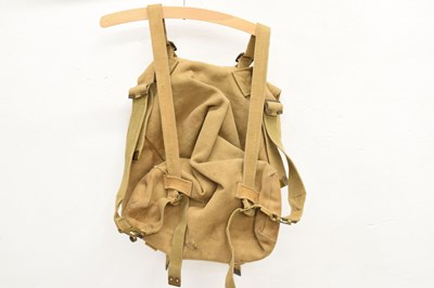 Lot 460 - Second World War leather army jerkin and canvas rucksack