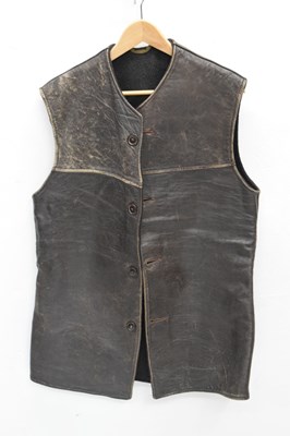 Lot 460 - Second World War leather army jerkin and canvas rucksack