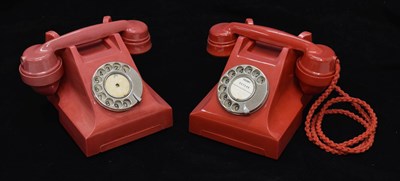 Lot 655 - Two Bakelite Series 300 telephones