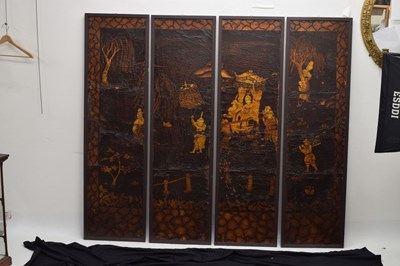 Lot 622 - Four framed Chinoiserie panels