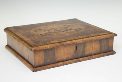 Lot 623 - William and Mary walnut and marquetry lace box