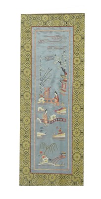 Lot 655 - Early 20th Chinese silk panel