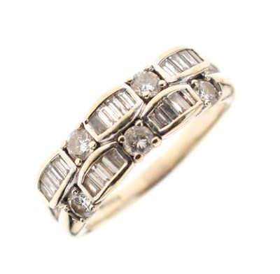 Lot 110 - Diamond set 18ct white gold dress ring