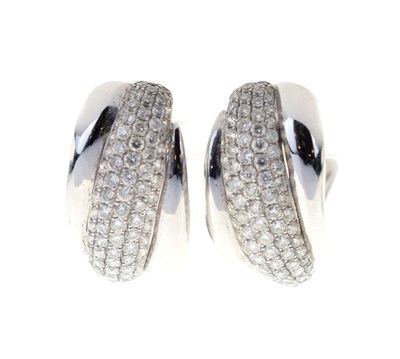 Lot 186 - Pair of diamond set earrings