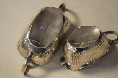 Lot 143 - Edward VII Art Nouveau-style silver milk jug, and two-handled sugar basin