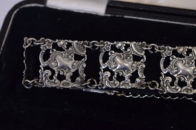 Lot 250 - Edward VII silver belt and buckle with pierced rococo decoration