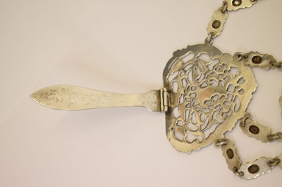 Lot 299 - Silver-plated five-branch chatelaine