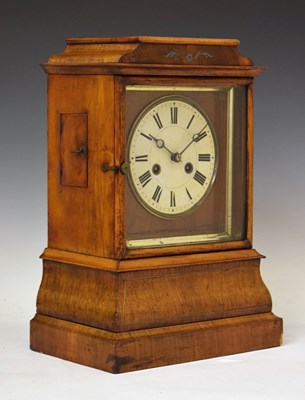 Lot 739 - 19th century German 'Black Forest'-style walnut mantel or bracket clock