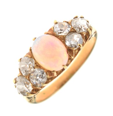 Lot 119 - Late Victorian opal and diamond ring