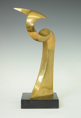 Lot 390 - 1970s modernist bronze sculpture