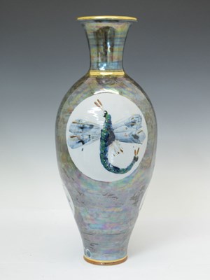 Lot 544 - Porcelain dragonfly painted vase