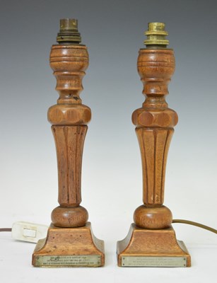 Lot 374 - Royal Interest - Pair of early 20th century mahogany lamps