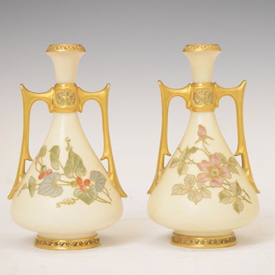 Lot 584 - Pair of Royal Worcester vases