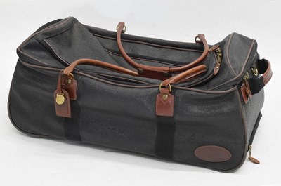 Lot 340 - Mulberry - Large black scotchgrain combination holdall suitcase