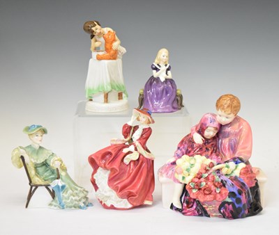 Lot 606 - Royal Doulton - Group of five porcelain figures