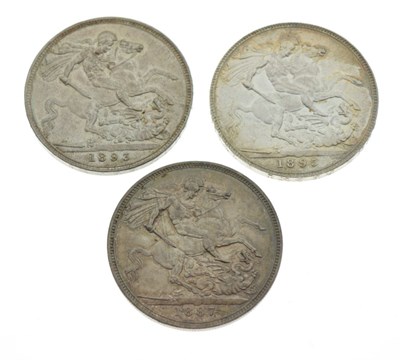 Lot 169 - Three late Victorian silver crowns