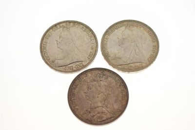 Lot 169 - Three late Victorian silver crowns