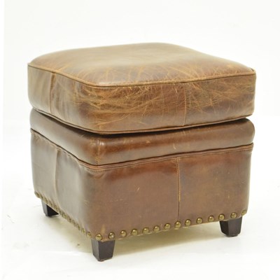 Lot 811 - Artsome for Coach House - brown leather footstool