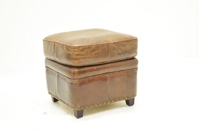 Lot 811 - Artsome for Coach House - brown leather footstool